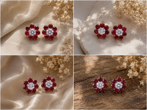 Crimson Petal Studs