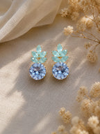 Aqua Crown Studs